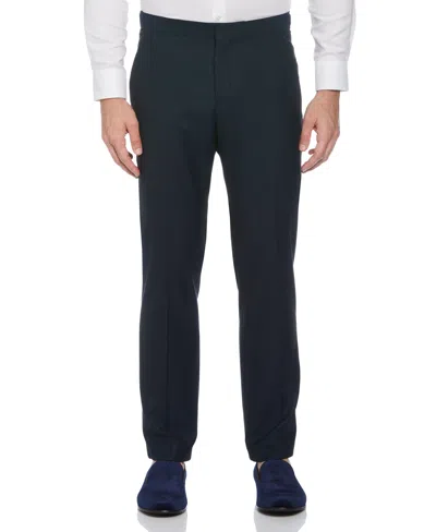 Perry Ellis Men's Slim Fit Stretch Textured Tuxedo Pants In Medium Navy,blue