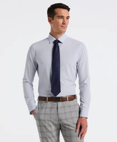 Perry Ellis Men's Slim Fit Tech Solid Total Stretch Dress Shirt In Blue