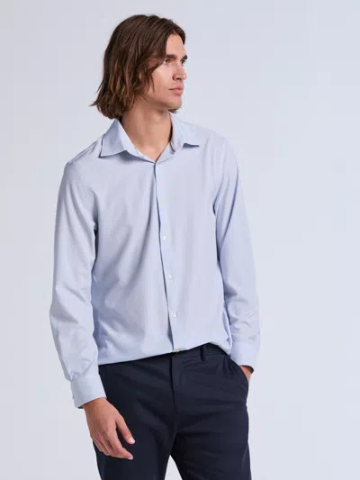 Perry Ellis Men's Slim Fit Total Stretch Geometric Print Dress Shirt In Kentucky Blue