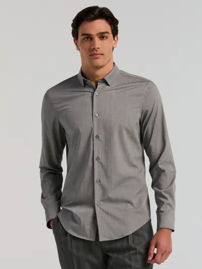 Perry Ellis Men's Slim Fit Total Stretch Heathered Shirt In Magnet,gray