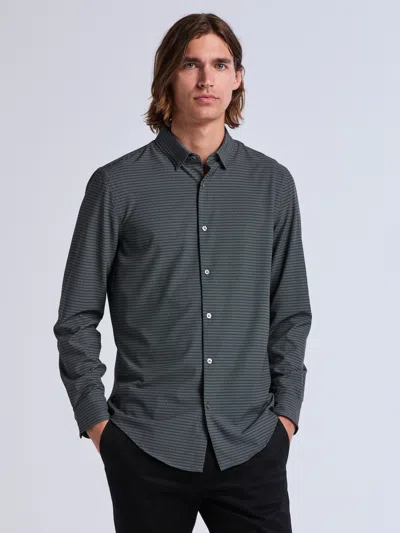 Perry Ellis Men's Slim Fit Total Stretch Micro Geo Print Shirt In Forest River,green