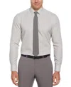 Perry Ellis Men's Slim Fit Total Stretch Square Microprint Dress Shirt In Taupe,gray