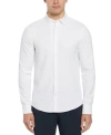 PERRY ELLIS MEN'S SLIM FIT UNTUCKED TOTAL STRETCH SOLID SHIRT - WHITE