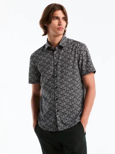 Perry Ellis Men's Slim Fit Wave Print Shirt In Black