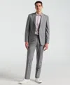 Perry Ellis Men's Slim Fit Windowpane Pattern Pants In Grey,pink,gray