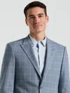 Perry Ellis Men's Slim Fit Windowpane Pattern Suit Jacket In Blue