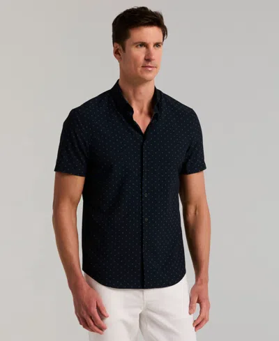 Perry Ellis Men's Slim-fit Hex Dot Print Shirt In Black