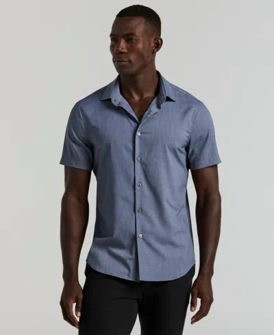 Perry Ellis Men's Slim-fit Short-sleeve Shirt In Blue