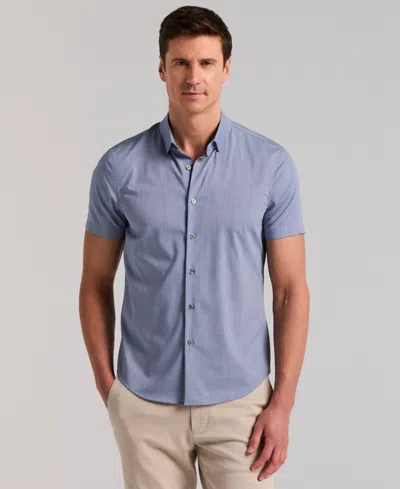 Perry Ellis Men's Slim-fit Short-sleeve Shirt In Blue