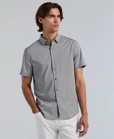 Perry Ellis Men's Slim-fit Short-sleeve Shirt In Gray