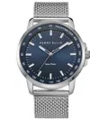 Perry Ellis Solar Powered 3-hand Quartz Mesh Strap Watch, 41mm In Metallic