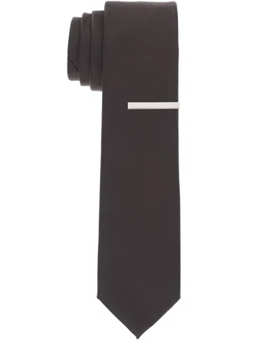 Perry Ellis Men's Sateen Slim Tie In Brown