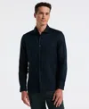 Perry Ellis Men's Solid Linen Shirt In Blue