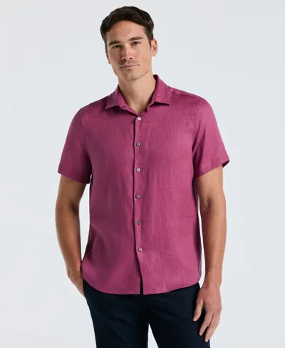 Perry Ellis Men's Solid Linen Shirt In Pink