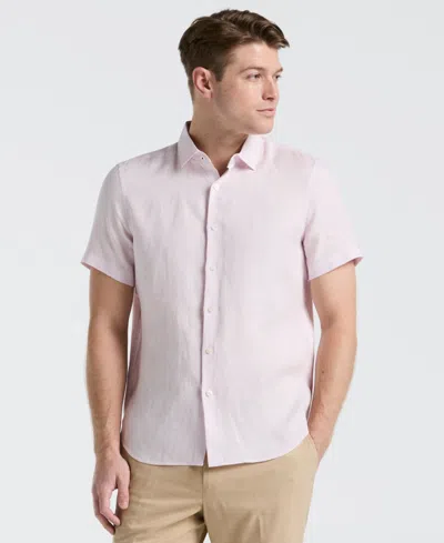 Perry Ellis Men's Solid Linen Shirt In Pink