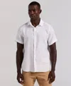 Perry Ellis Men's Solid Linen Shirt In White