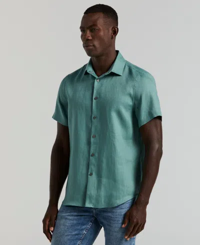 Perry Ellis Men's Solid Linen Shirt In Green