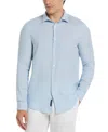 Perry Ellis Men's Solid Long Sleeve Linen Button-front Shirt In Soft Chambray