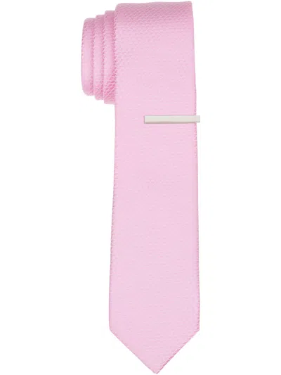 Perry Ellis Men's Solid Plain Weave Micro Slim Tie In Pink