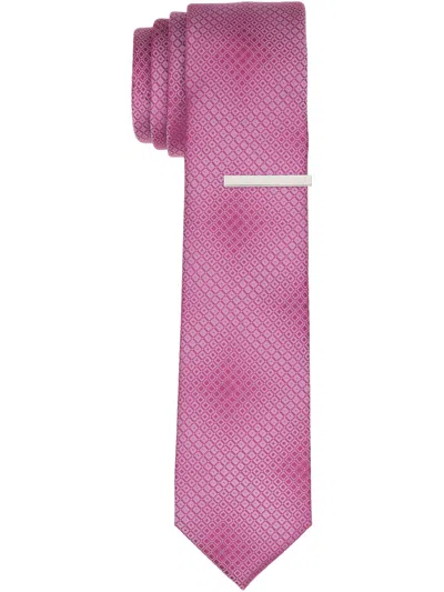 Perry Ellis Men's Solid Plain Weave Slim Necktie In Magenta,pink