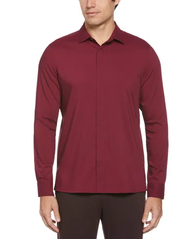 Perry Ellis Men's Solid Soft Twill Shirt In Red Plum