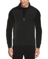 Perry Ellis Men's Solid Stretch Full-zip Fleece Vest - Black, Size Small, 100% Polyester/nylon, Regular In Black