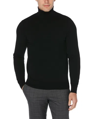 Perry Ellis Men's Solid Tech Knit Turtleneck Sweater In Black