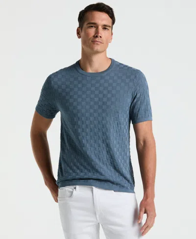 Perry Ellis Men's Square Pattern Crew Neck Sweater T-shirt
