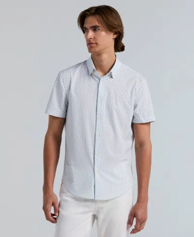 Perry Ellis Men's Square Stripe Print Shirt In Blue