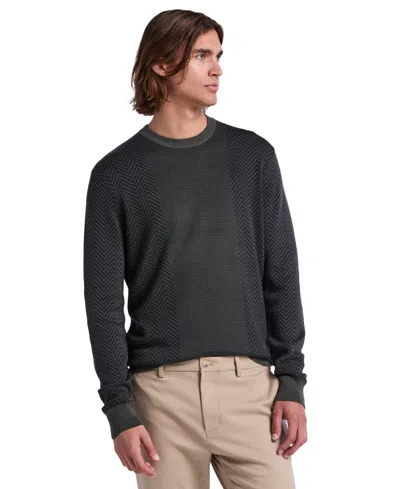 Perry Ellis Men's Stitch Mix Long-sleeve Crewneck Sweater In Purple