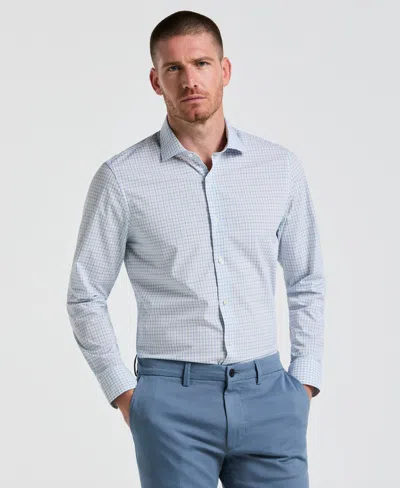 Perry Ellis Men's Stretch Checkered Dress Shirt In Blue