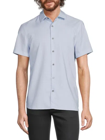 Perry Ellis Men's Stretch Fit Dot Print Shirt In Blue