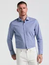 Perry Ellis Men's Stretch Micro Gingham Shirt In Blue
