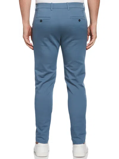Perry Ellis Men's Slim Fit Dobby Flat Front Stretch Chino Pants In Blue