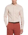 Perry Ellis Men's Tall Total Stretch Slim Fit Heather Shirt In Peach Whip,orange