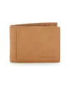 PERRY ELLIS MEN'S TAN LEATHER MONEY CLIP WALLET