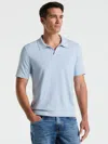 Perry Ellis Men's Tech Knit Open Collar Sweater Polo In Blue