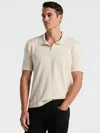 Perry Ellis Men's Tech Knit Open Collar Sweater Polo In Brown