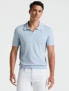 Perry Ellis Men's Tech Knit Open Collar Tipped Sweater Polo In Blue