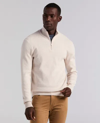 Perry Ellis Men's Tech Knit Quarter Zip Sweater In Neutral