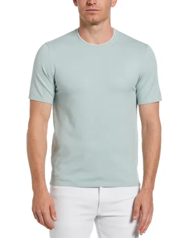 Perry Ellis Men's Tech Knit Sweater T-shirt In Gray Mist
