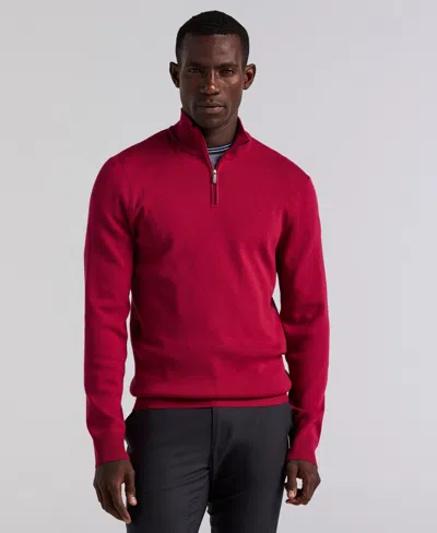 Perry Ellis Men's Tech Quarter Zip Sweater In Red