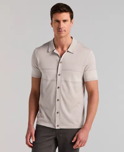 Perry Ellis Men's Textured Button Front Shirt In Gray