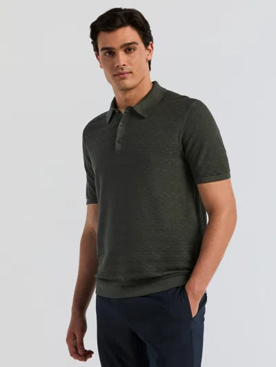 Perry Ellis Men's Textured Cotton Modal Polo Sweater In Turtledove