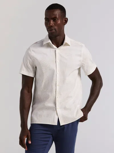 Perry Ellis Men's Textured Feather Palm Print Cotton Shirt In Silver