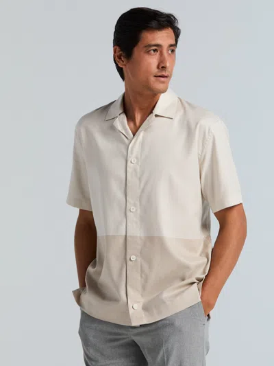 Perry Ellis Men's Tonal Colorblock Shirt In Silver