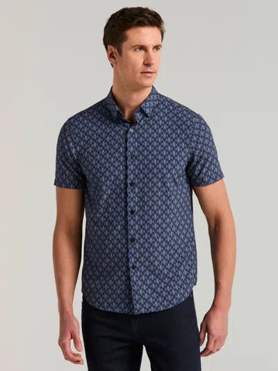Perry Ellis Men's Total Stretch Ombre Diamond Print Shirt In Pageant Blue