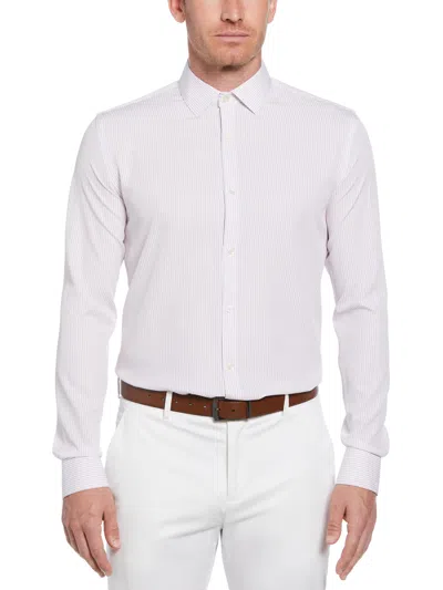 Perry Ellis Men's Total Stretch Pink Stripe Print Shirt In Multi