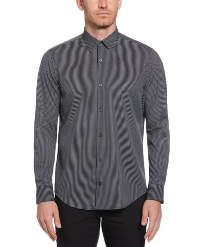 Perry Ellis Men's Total Stretch Pinstripe Shirt In Black