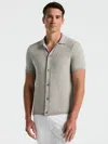 Perry Ellis Men's Two Tone Button Front Polo Sweater